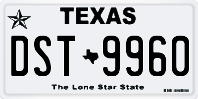 TX license plate DST9960
