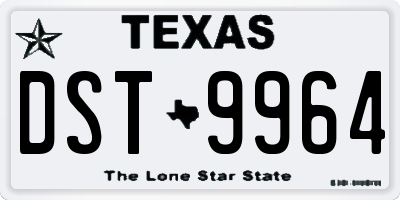 TX license plate DST9964