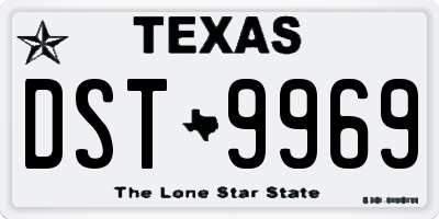 TX license plate DST9969