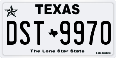 TX license plate DST9970