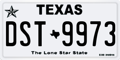 TX license plate DST9973