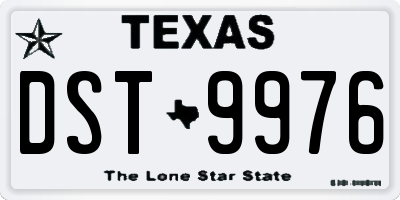 TX license plate DST9976