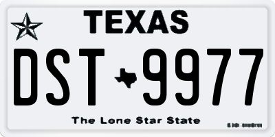 TX license plate DST9977