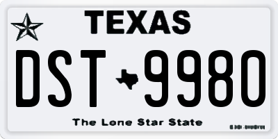TX license plate DST9980
