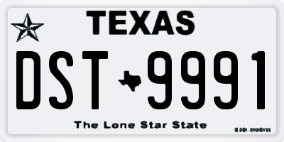 TX license plate DST9991