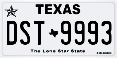 TX license plate DST9993