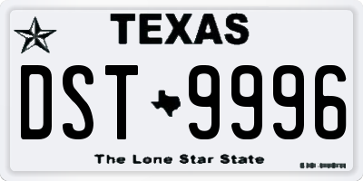 TX license plate DST9996