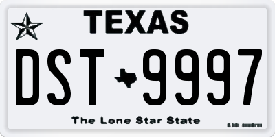 TX license plate DST9997
