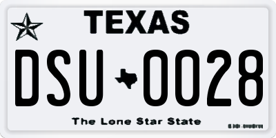 TX license plate DSU0028