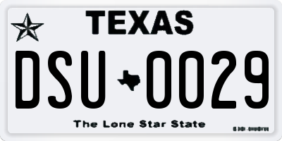 TX license plate DSU0029