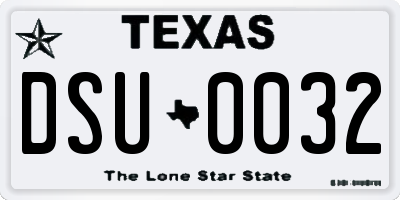 TX license plate DSU0032