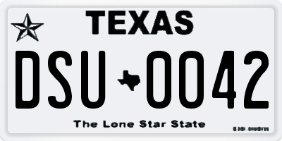 TX license plate DSU0042