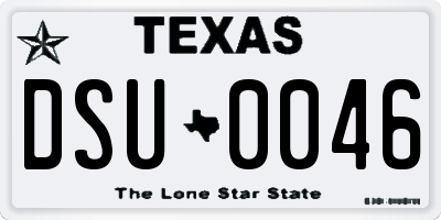 TX license plate DSU0046