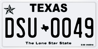 TX license plate DSU0049