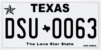 TX license plate DSU0063