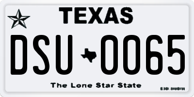 TX license plate DSU0065