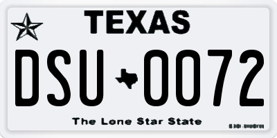 TX license plate DSU0072