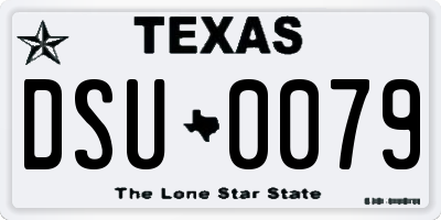 TX license plate DSU0079