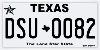 TX license plate DSU0082