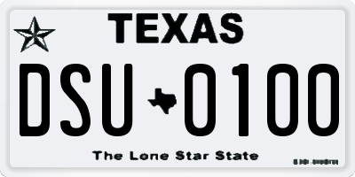 TX license plate DSU0100