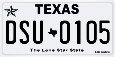 TX license plate DSU0105