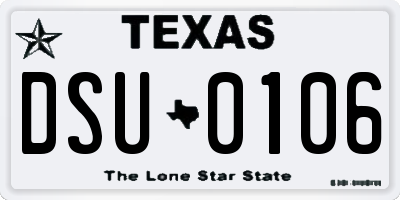 TX license plate DSU0106