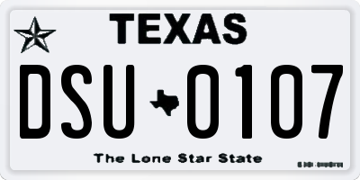 TX license plate DSU0107