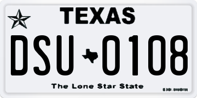 TX license plate DSU0108