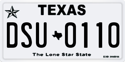 TX license plate DSU0110