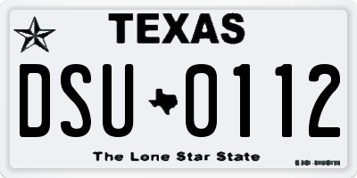 TX license plate DSU0112