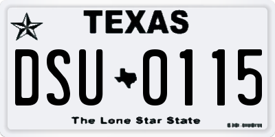 TX license plate DSU0115