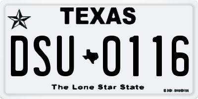 TX license plate DSU0116
