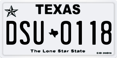 TX license plate DSU0118