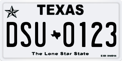 TX license plate DSU0123