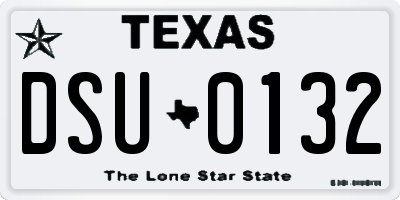 TX license plate DSU0132