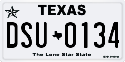 TX license plate DSU0134