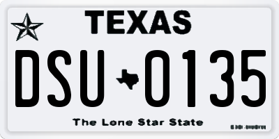 TX license plate DSU0135