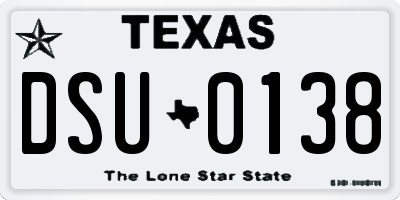 TX license plate DSU0138