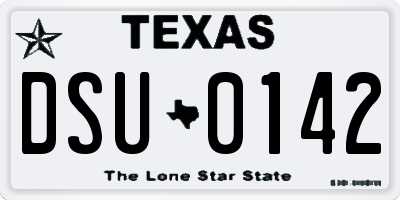 TX license plate DSU0142
