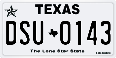 TX license plate DSU0143