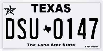 TX license plate DSU0147
