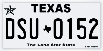 TX license plate DSU0152