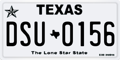 TX license plate DSU0156