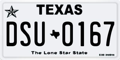 TX license plate DSU0167