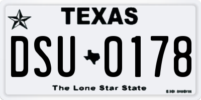 TX license plate DSU0178