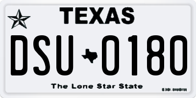 TX license plate DSU0180