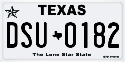 TX license plate DSU0182