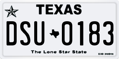 TX license plate DSU0183