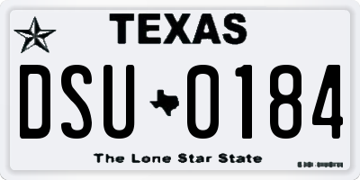 TX license plate DSU0184