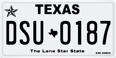 TX license plate DSU0187